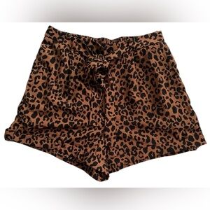 Sienna Sky Leopard Print Pull On Shorts, Size S